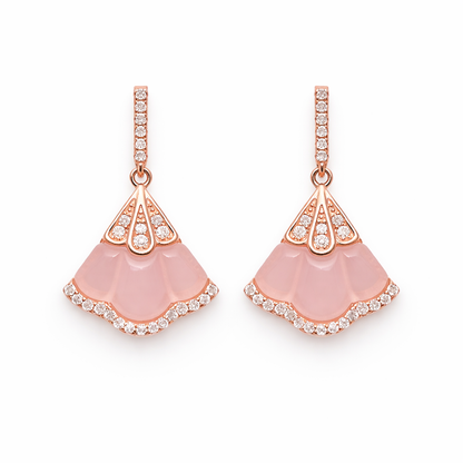 Rosé Drape 925 Sterling Silver Earrings