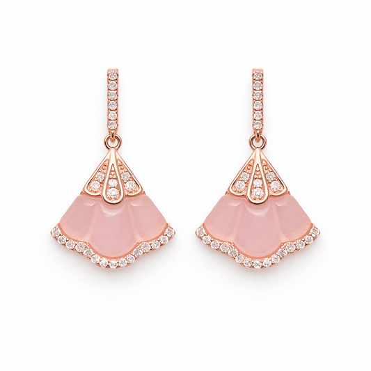 Rosé Drape 925 Sterling Silver Earrings