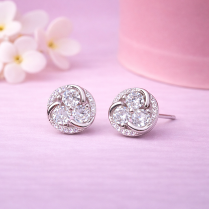 Swirl Trinity Silver 925 Sterling Silver Earrings