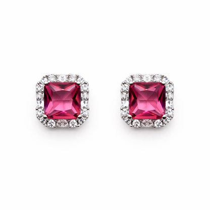 Crimson Frame 925 Sterling Silver Earrings