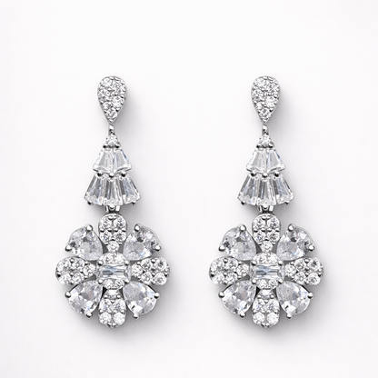 Crystal Cascade 925 Sterling Silver Earrings