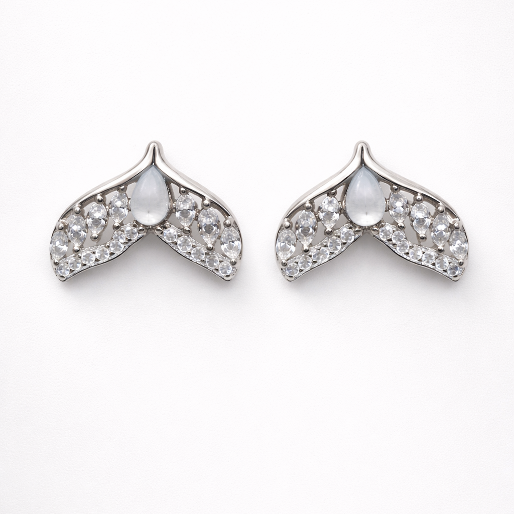 Mooncrest Wing 925 Sterling Silver Earrings