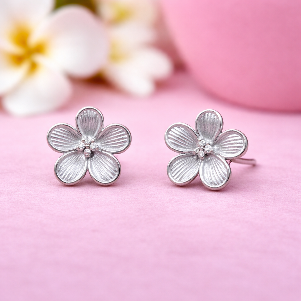 Flora Veil 925 Sterling Silver Earrings