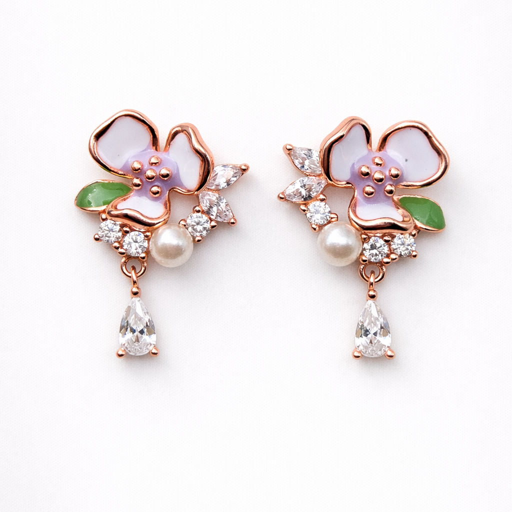 Pastel Petal 925 Sterling Silver Earrings
