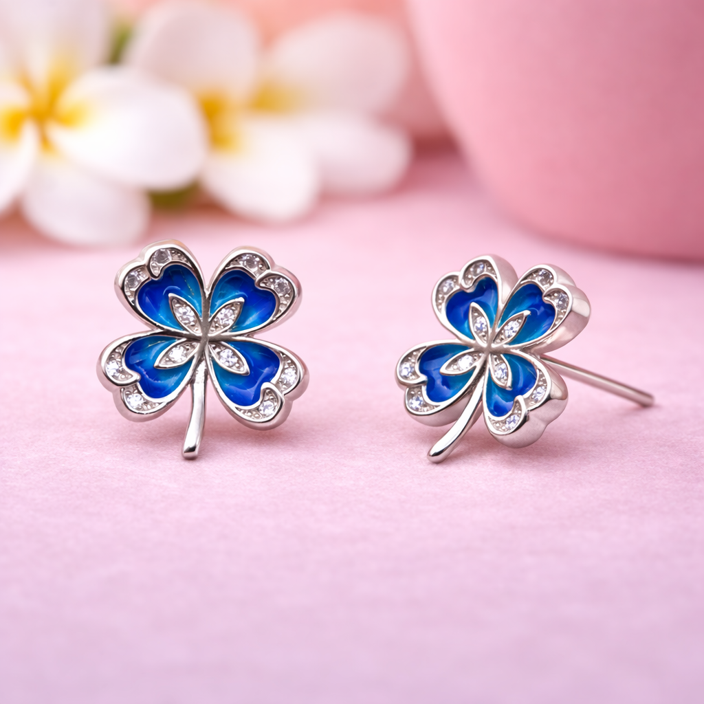 Azure Clover 925 Sterling Silver Earrings