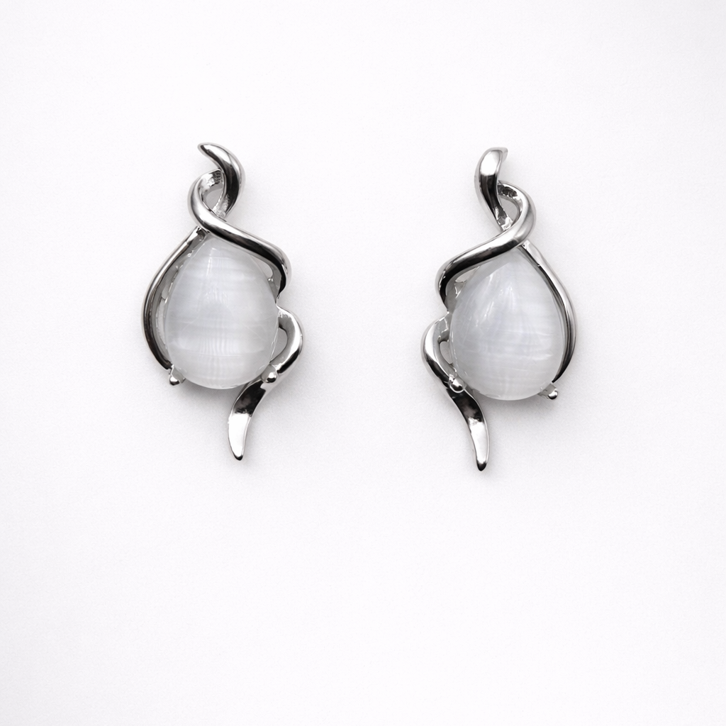 Moonlit Swirl 925 Sterling Silver Earrings