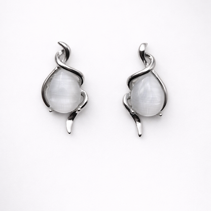 Moonlit Swirl 925 Sterling Silver Earrings