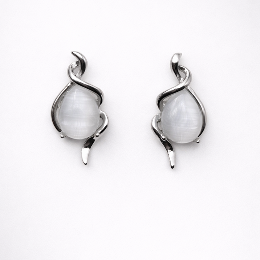 Moonlit Swirl 925 Sterling Silver Earrings