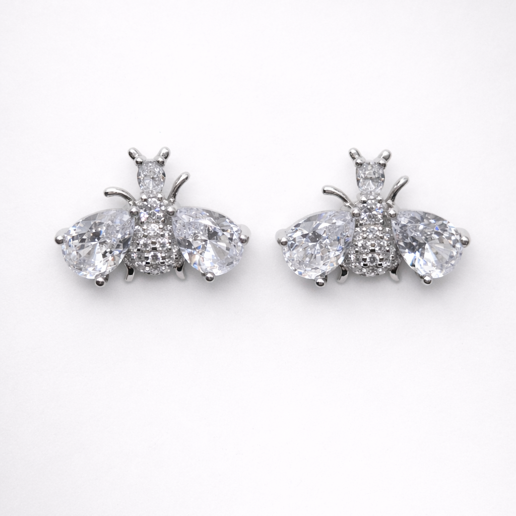 Crystal Bee 925 Sterling Silver Earrings
