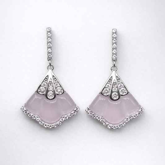 Rosé Drape 925 Sterling Silver Earrings