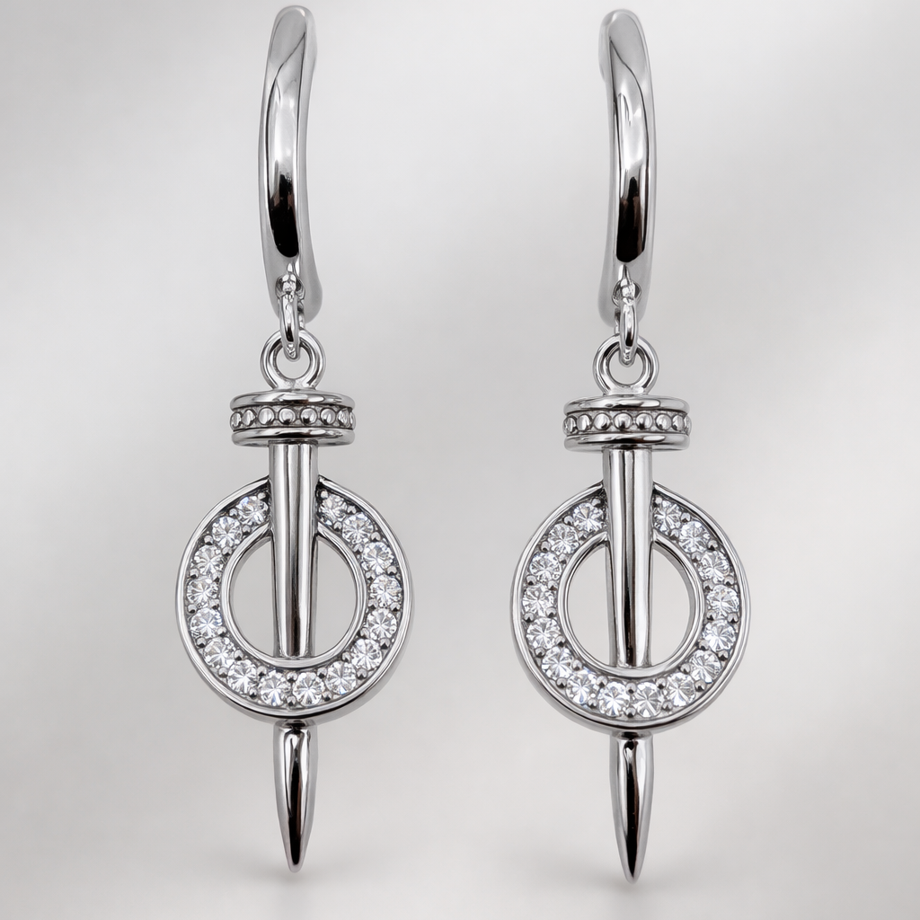 Orbit Spike Drop 925 Sterling Silver Earrings