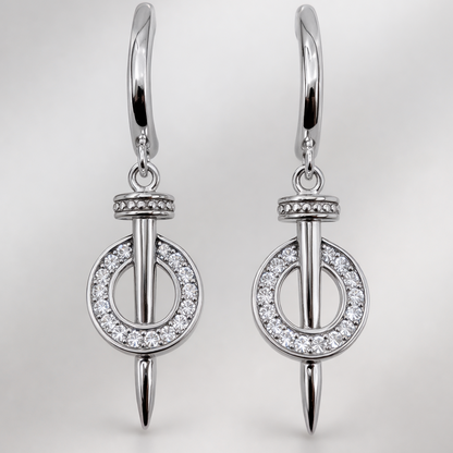 Orbit Spike Drop 925 Sterling Silver Earrings