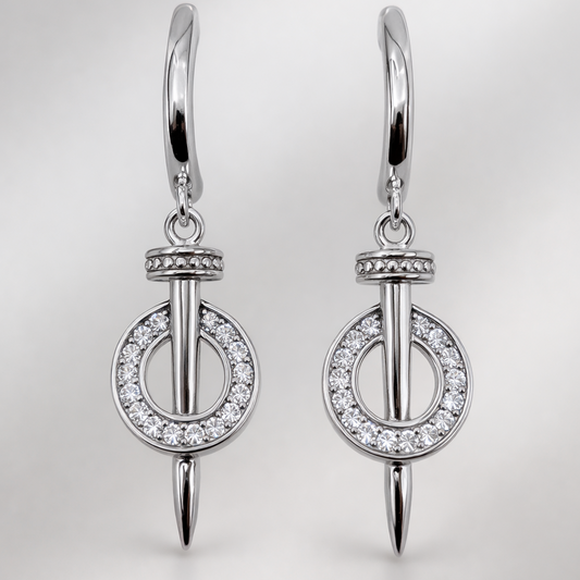 Orbit Spike Drop 925 Sterling Silver Earrings