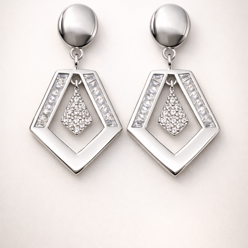 Axis Drop 925 Sterling Silver Earrings