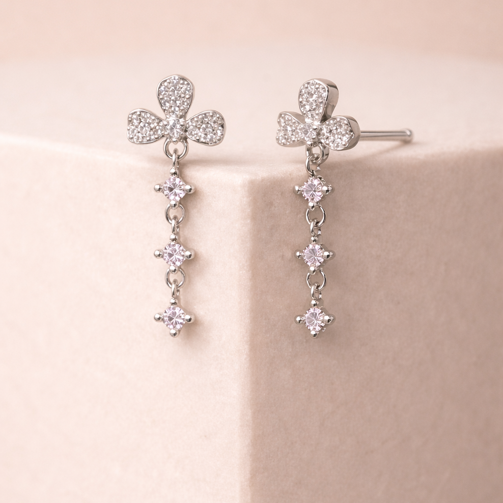 Crystal Bloom 925 Sterling Silver Earrings