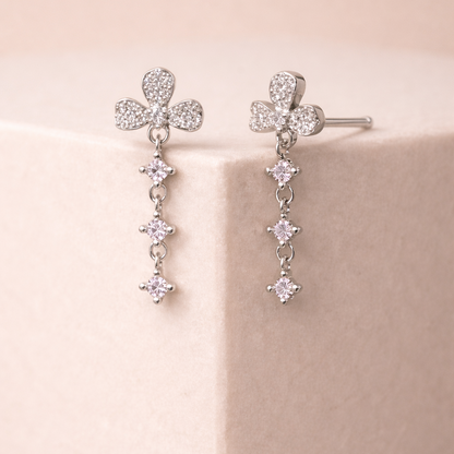 Crystal Bloom 925 Sterling Silver Earrings