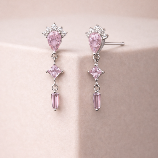 Rosé Cascade 925 Sterling Silver Earrings