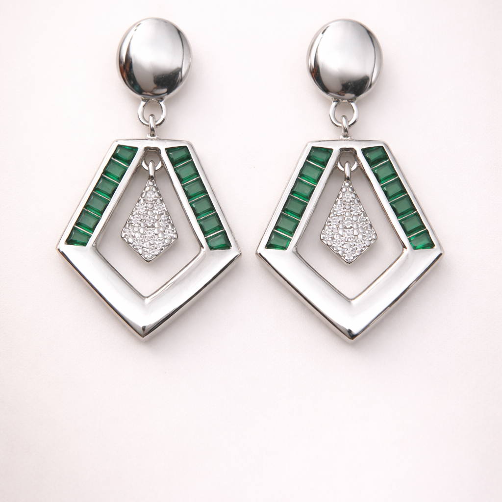 Axis Drop 925 Sterling Silver Earrings