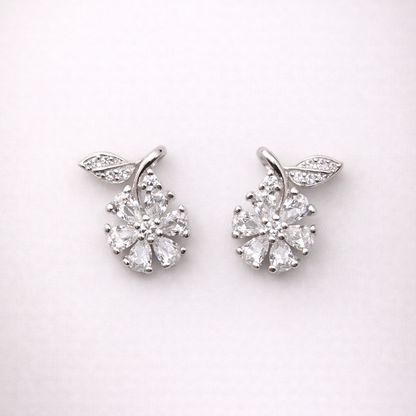 Petal Glint 925 Sterling Silver Earrings