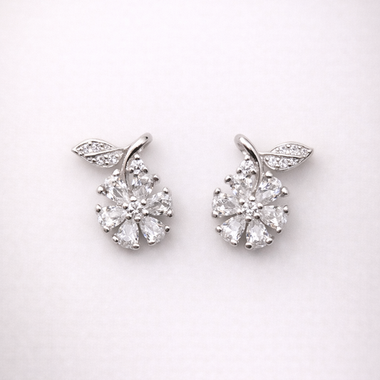 Petal Glint 925 Sterling Silver Earrings