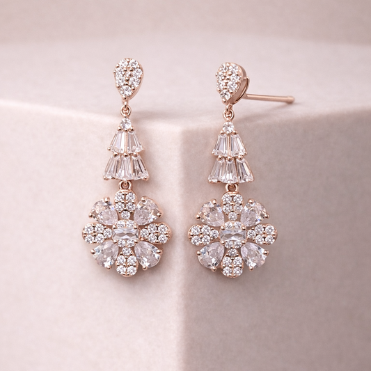 Crystal Cascade 925 Sterling Silver Earrings
