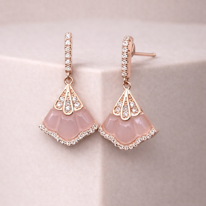 Rosé Drape 925 Sterling Silver Earrings