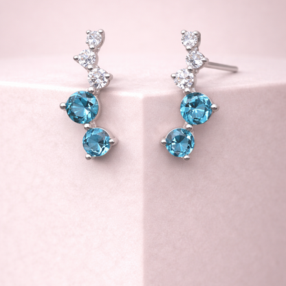 Aqua Trail 925 Sterling Silver Earrings