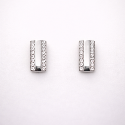 Dual Line Spark 925 Sterling Silver Earrings