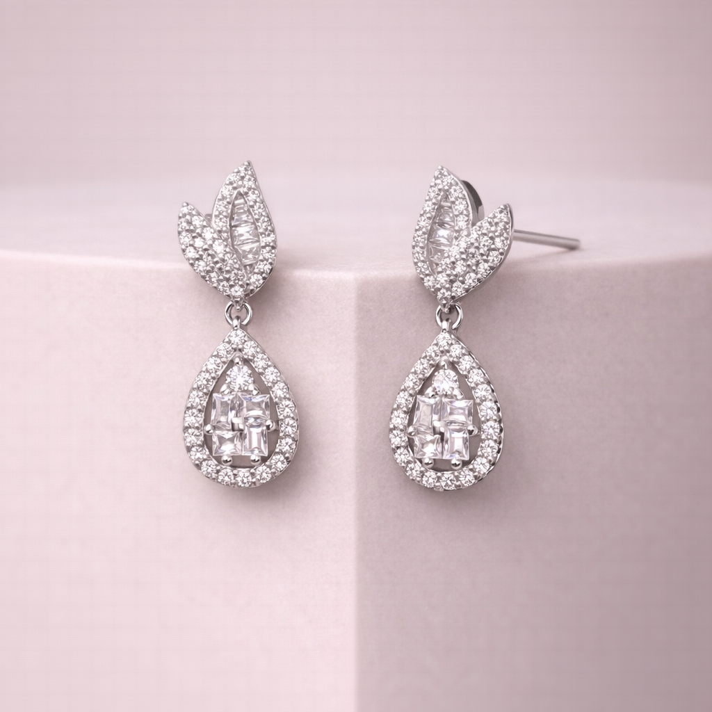 Luminous Leaf 925 Sterling Silver Earrings