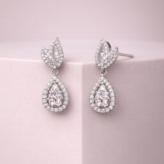 Luminous Leaf 925 Sterling Silver Earrings