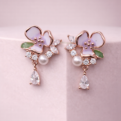 Pastel Petal 925 Sterling Silver Earrings