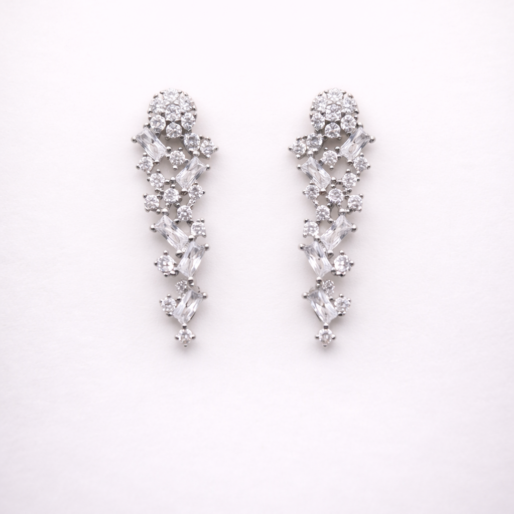 Cascade Lattice 925 Sterling Silver Earrings