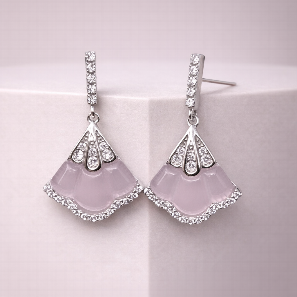 Rosé Drape 925 Sterling Silver Earrings