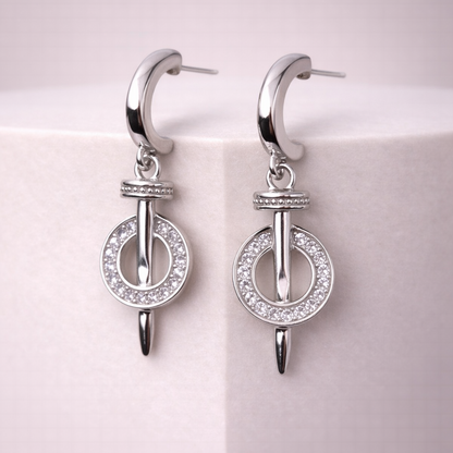 Orbit Spike Drop 925 Sterling Silver Earrings