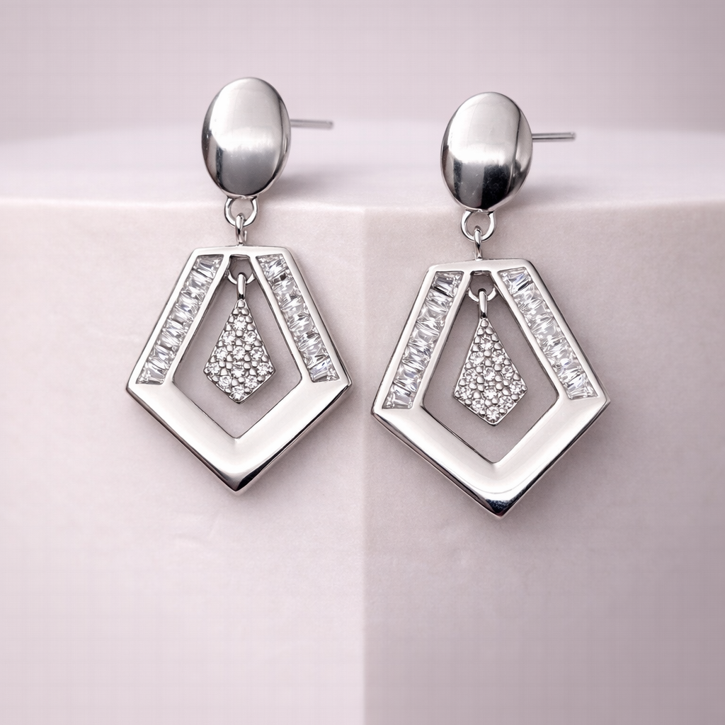 Axis Drop 925 Sterling Silver Earrings