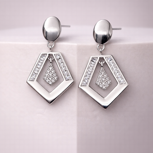 Axis Drop 925 Sterling Silver Earrings