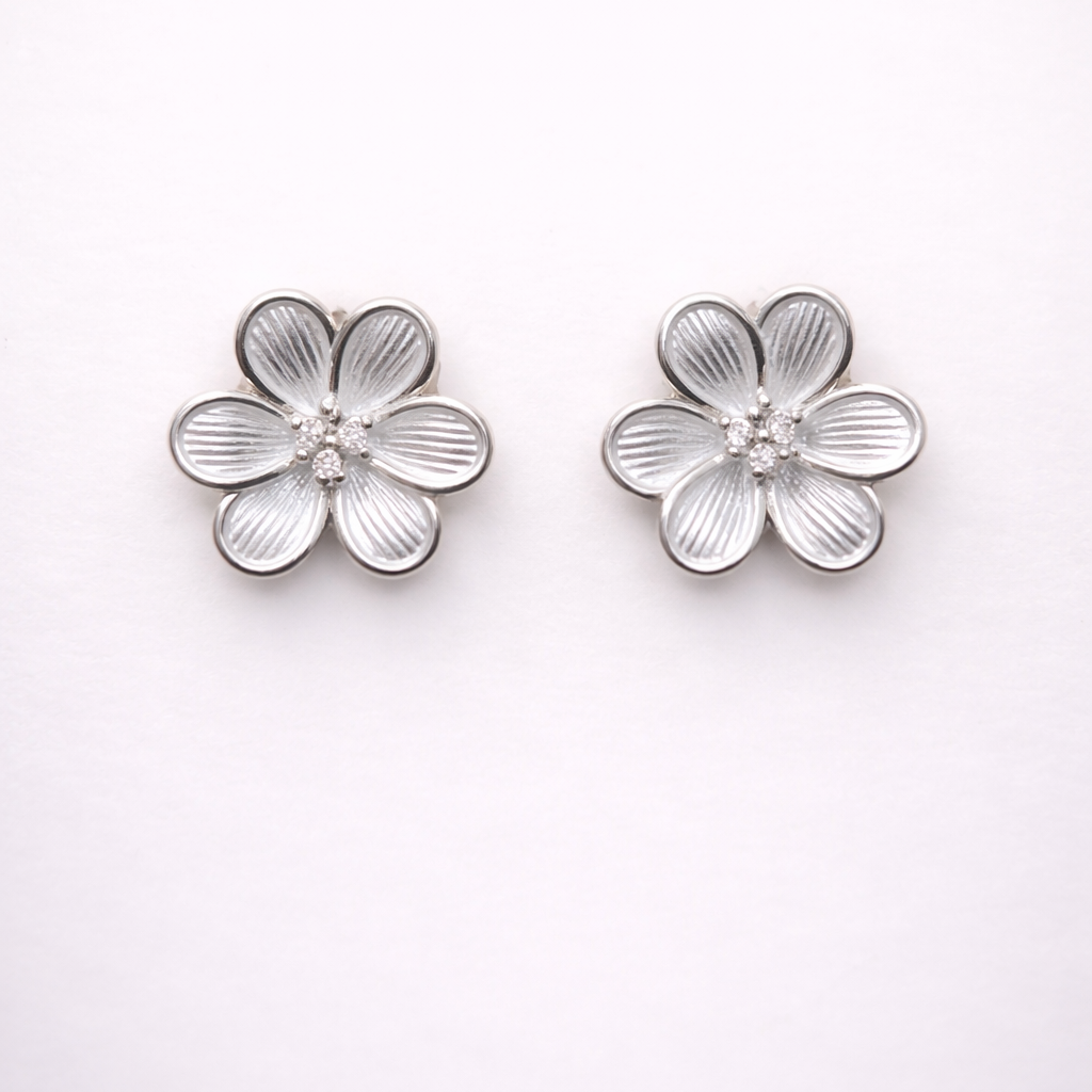 Flora Veil 925 Sterling Silver Earrings