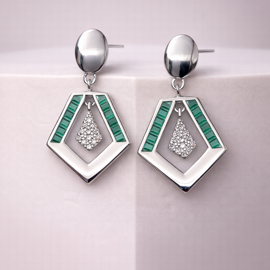 Axis Drop 925 Sterling Silver Earrings