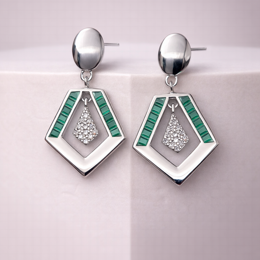 Axis Drop 925 Sterling Silver Earrings