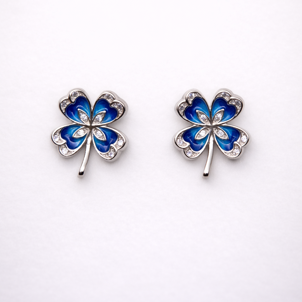 Azure Clover 925 Sterling Silver Earrings