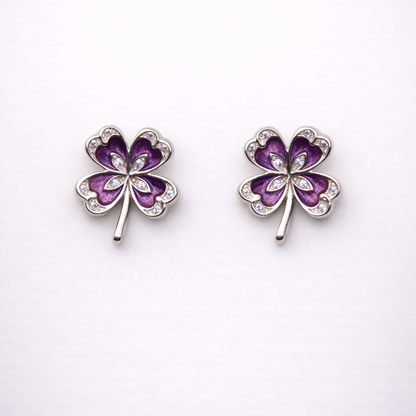 Azure Clover Silver Earring