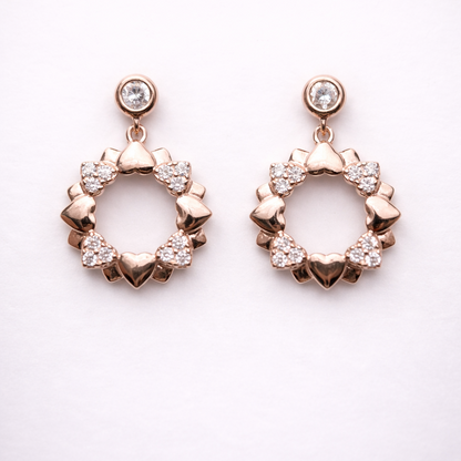 Heart Halo 925 Sterling Silver Earrings