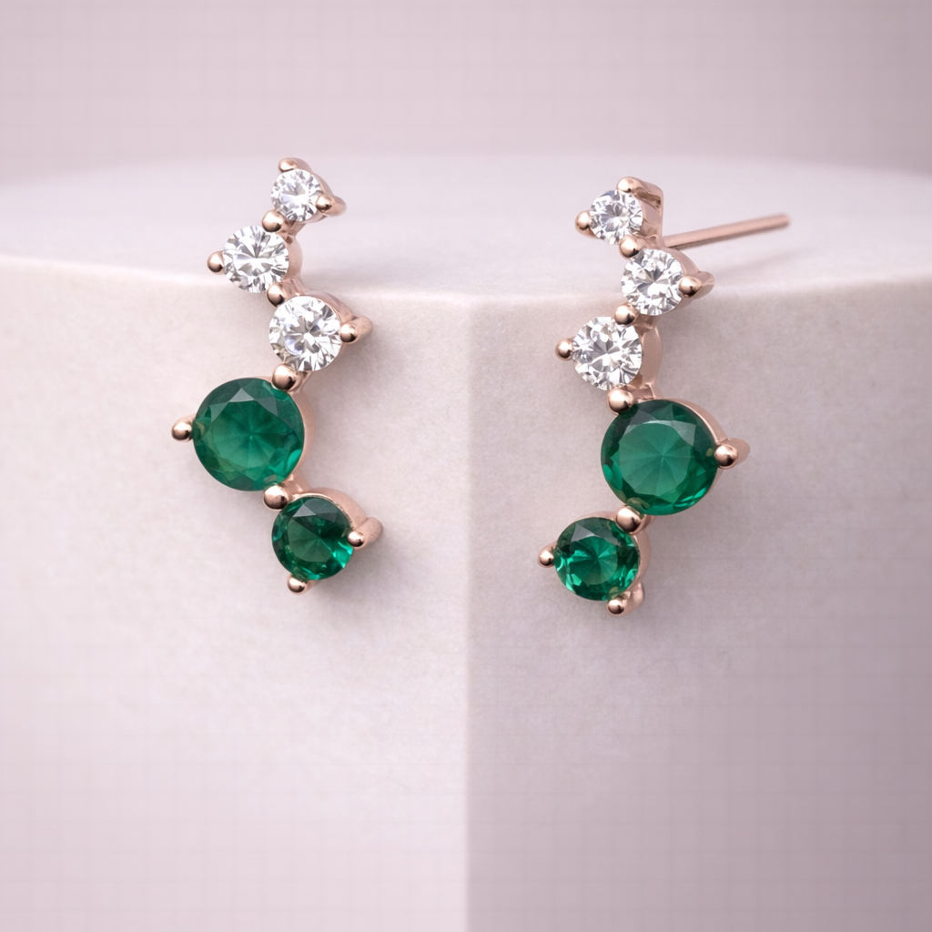 Emarald Trail 925 Sterling Silver Earrings