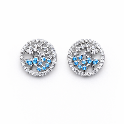 Celeste Halo 925 Sterling Silver Earrings