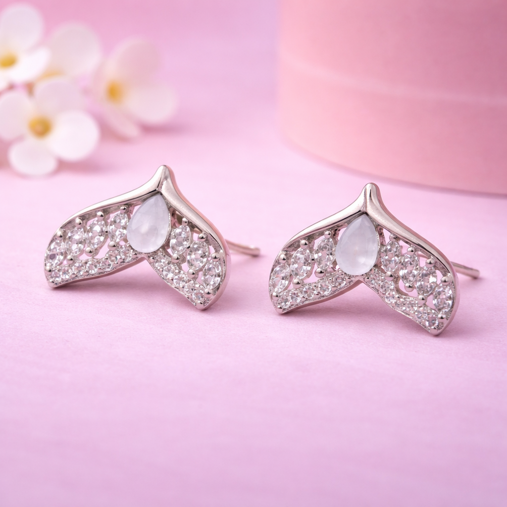 Mooncrest Wing 925 Sterling Silver Earrings
