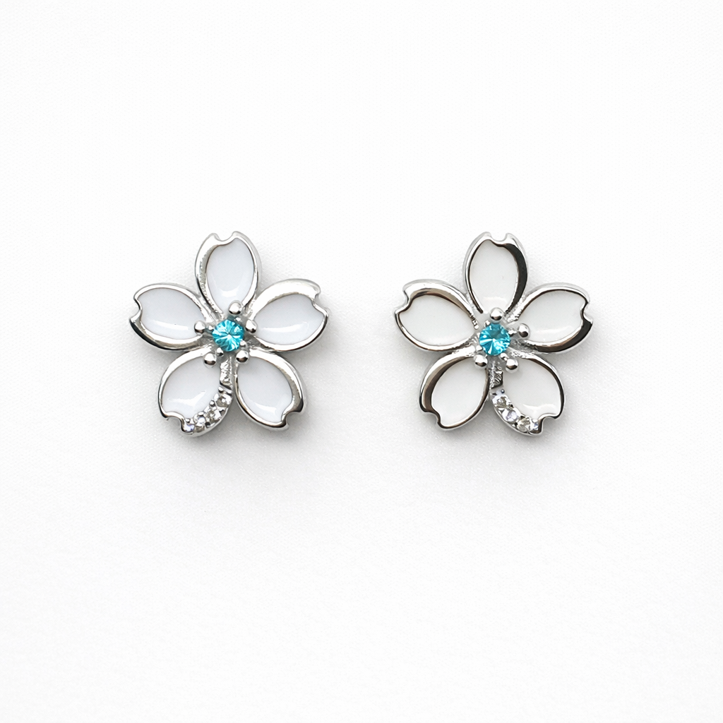 Petal Charm 925 Sterling Silver Earrings
