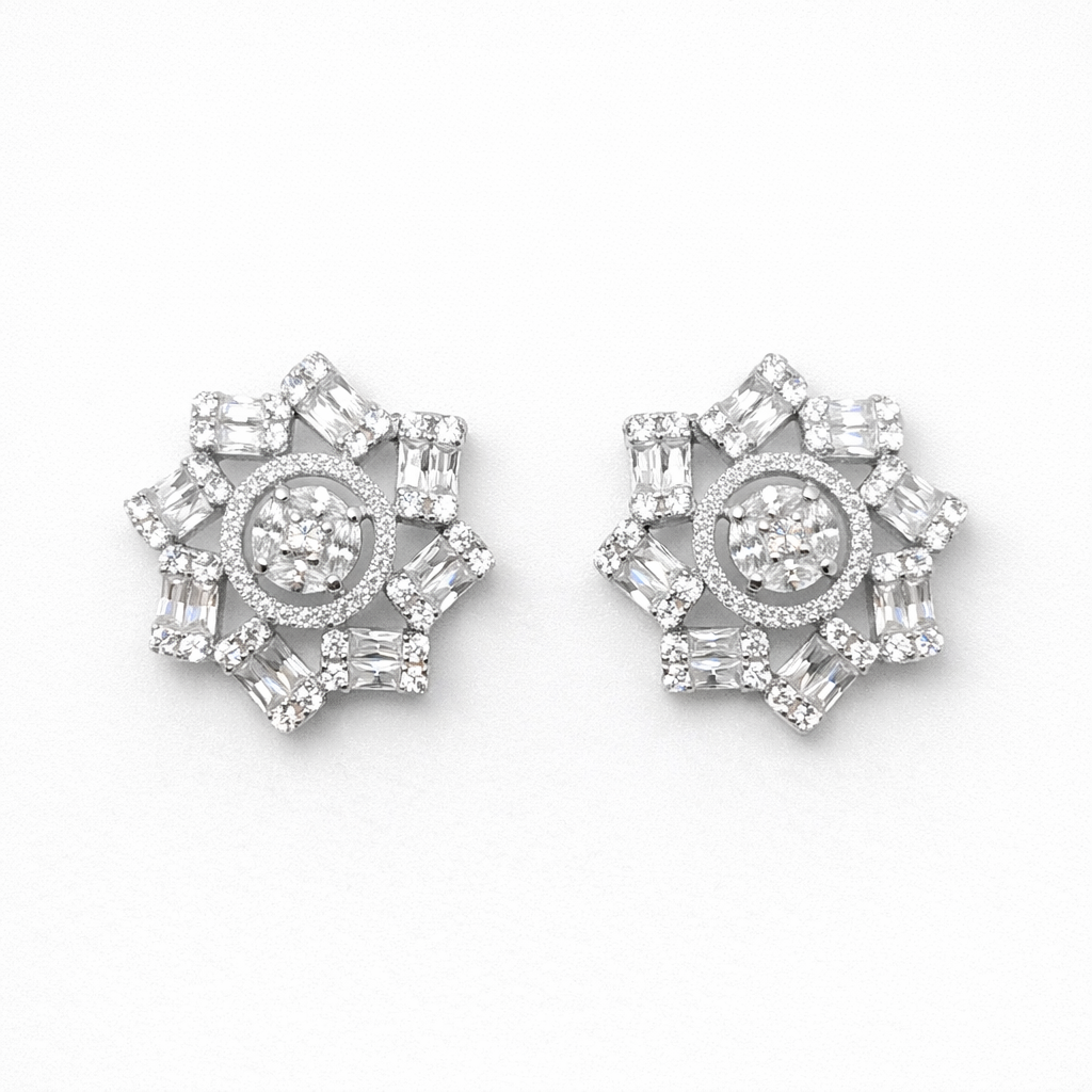 Halo Burst 925 Sterling Silver Earrings