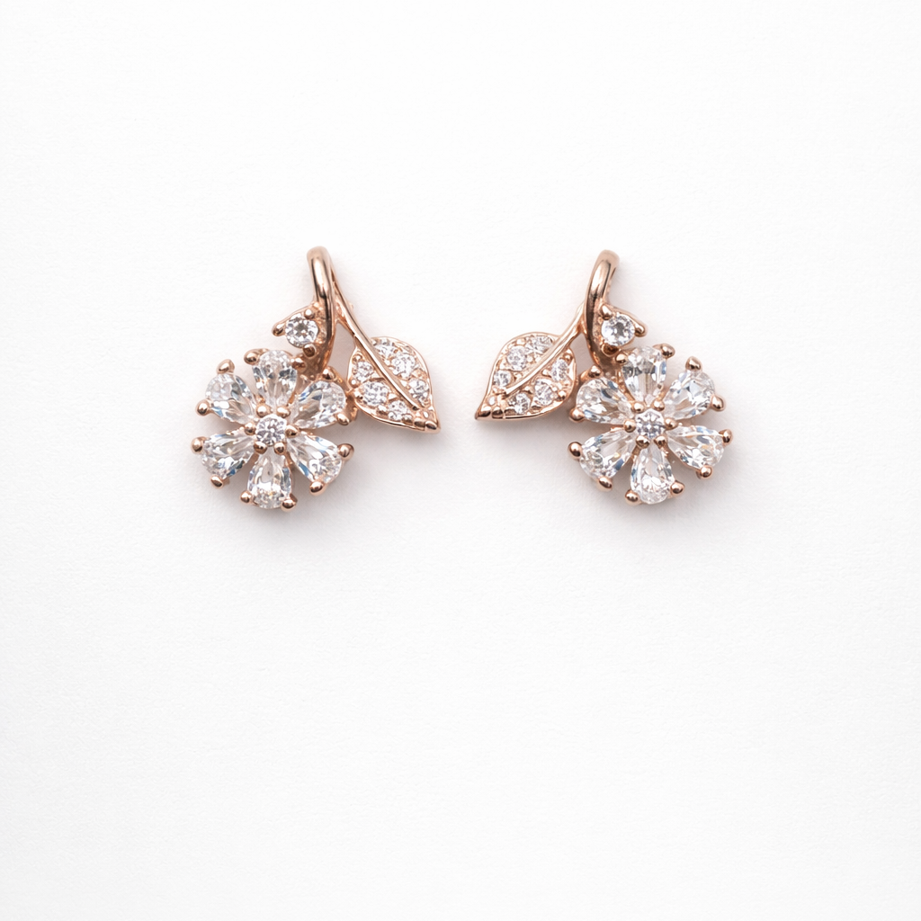 Petal Glint 925 Sterling Silver Earrings