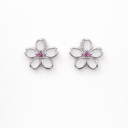 Petal Charm 925 Sterling Silver Earrings