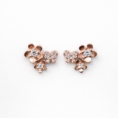 Petaline Cluster 925 Sterling Silver Earrings
